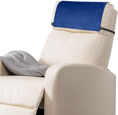 Recliner Headrest Protector - Faux Leather Headrest Covers for Recliners, Recliner Headrest Cover with Elastic Straps, Chair Headrest Cover for Recliners Protector 17 x 27 in (Dark Brown) - Image 5